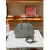 Mini Bowling Goat Grain Cowhide Leather Shoulder Bag