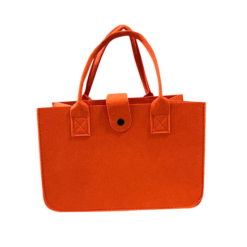 Solid Color Felt Handbag: Large Capacity Commuter and Student Bag