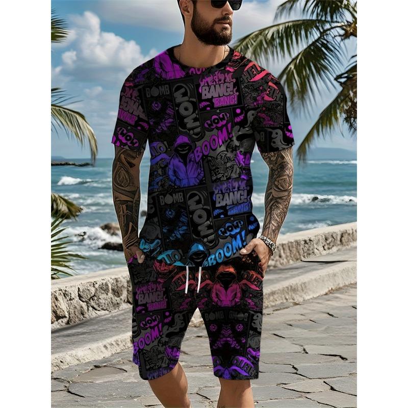 Summer New Arrival Men's Suit Stylish Hip-Hop Style Short-Sleeve Comfortable Fashion Wear Plus Size Athletic Quick-Dry Set