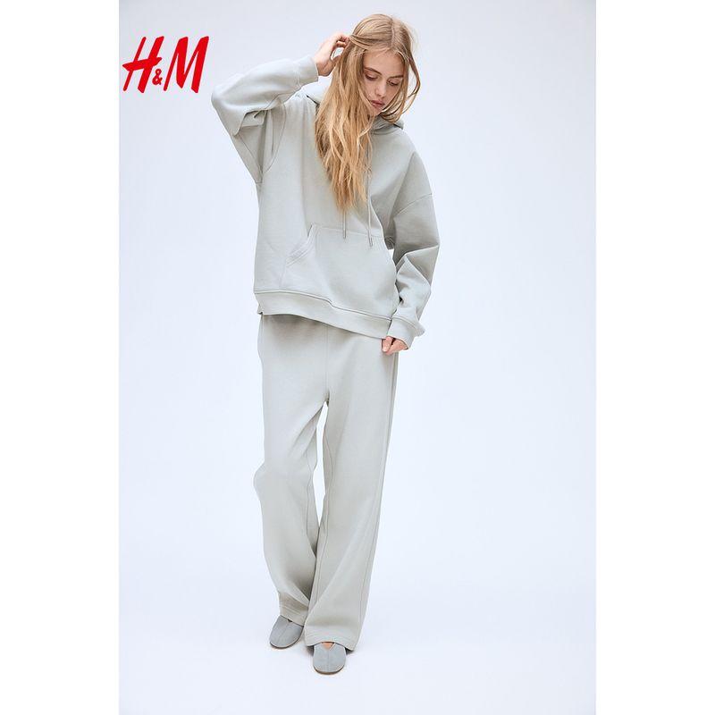 HM Women's Sweatpants Fall Casual Pants Straight-leg Loose Fashion Sports Boyfriend Pants Elastic Pants 1193602