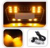 LED Strobe Flashlight 12V Car Kit with Switch Super Bright High Brightness Strobe Light 2 Rows X 8 Lights Car LED Light Kit (Amber)