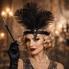Retro Colorful Feather Headpiece Sequin Stage Performance Feather Headdress Decorative Hair Band Carnival Events
