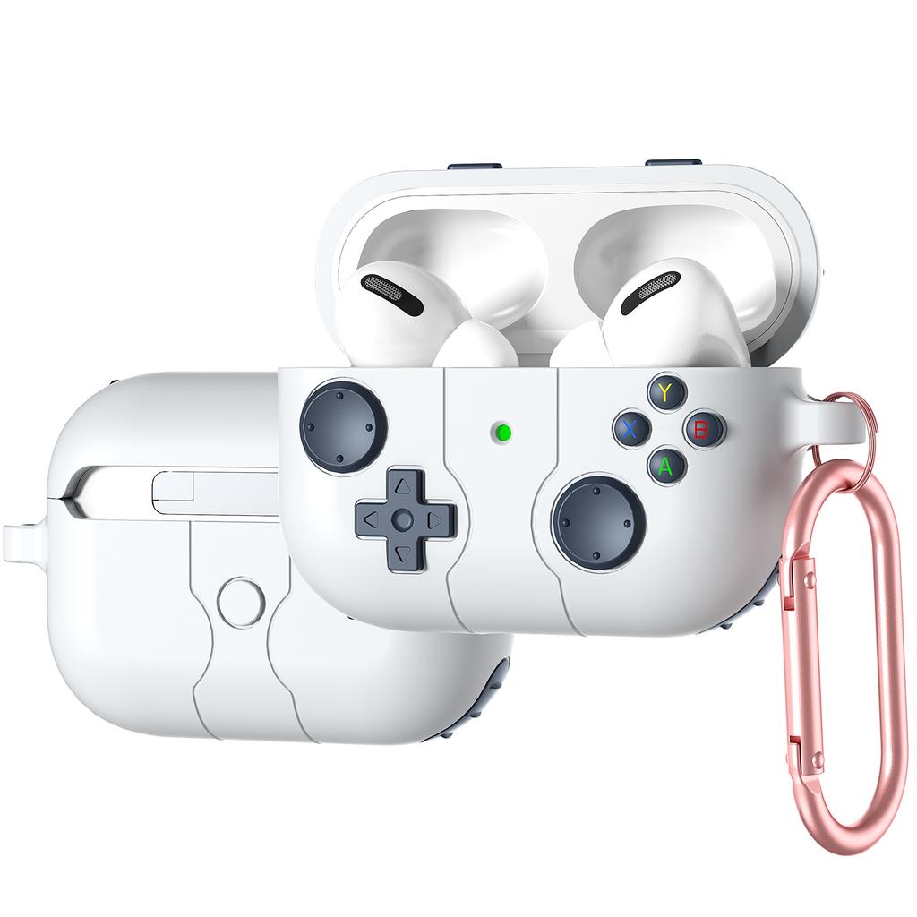 For AirPods Pro 2/AirPods Pro Case Game Console Shape Earphones Silicone Shell with Carabiner