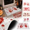 Tapis de porte d'Halloween avec motif empreinte de main sanglante, Entrée Non 60*40 cm, Sol Intérieur Extérieur