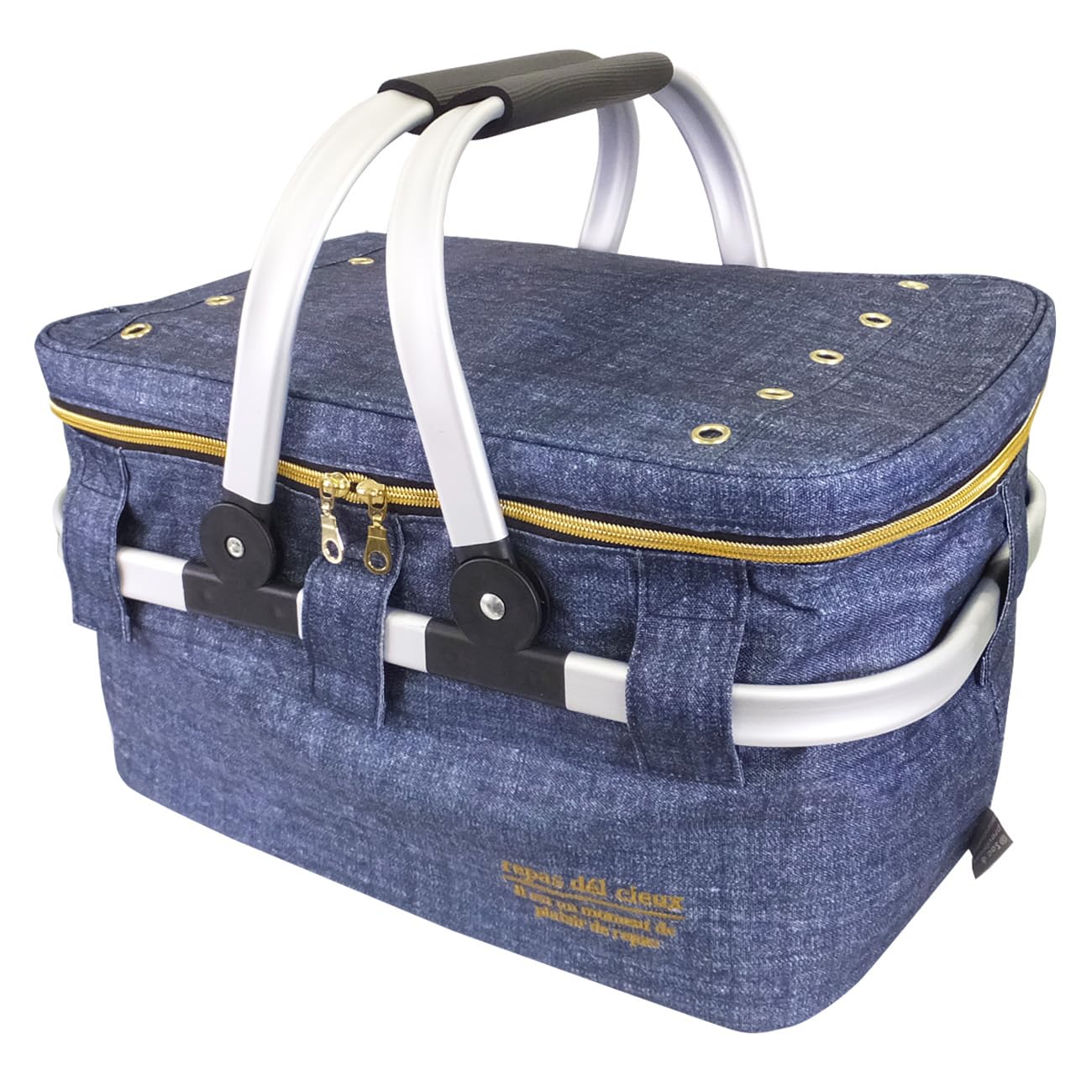 

At First Foldable Soft Cooler with Cooler Leisure Large Navy AF6128 Bag, Insulated, Handles, Bag, Basket, Bag, Capacity,