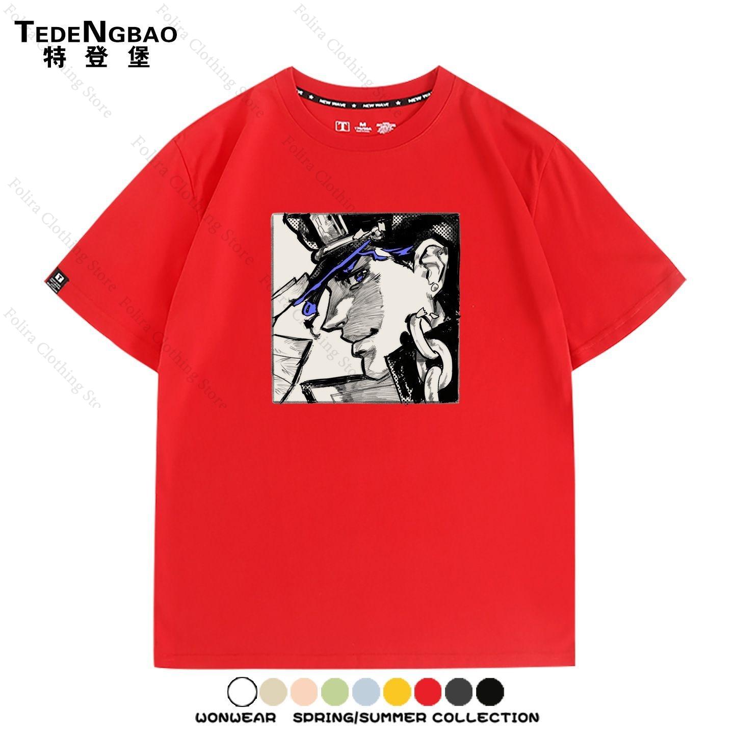 

Anime JoJos Bizarre Adventure Series Print Tshirts for Unisex Women Summer Tops Cotton Short Sleeve Tee Daily Clothing S