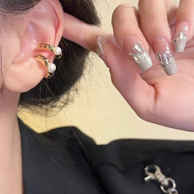 New Vintage C-Shaped Ear Cuff Non Pierced Clip Earring for Women Girl Trendy Punk Pearl Cuffs Wedding Jewelry Accessories