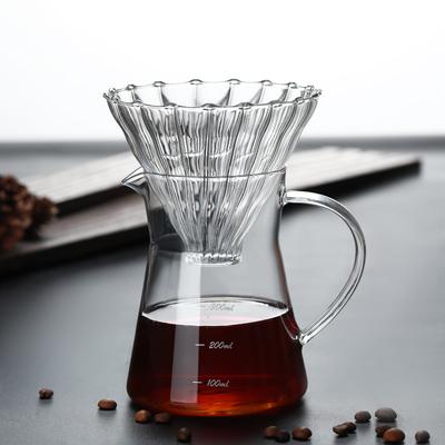 American Simple Glass Coffee Pot, Coffee Sharing Pot Set V60 Filter Hand Brewing Pot Set