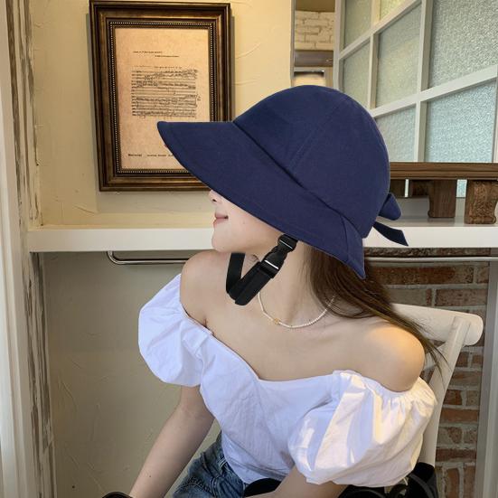 Women's Knot with Sun Hat UV Bow Ponytail Hole Summer Beach