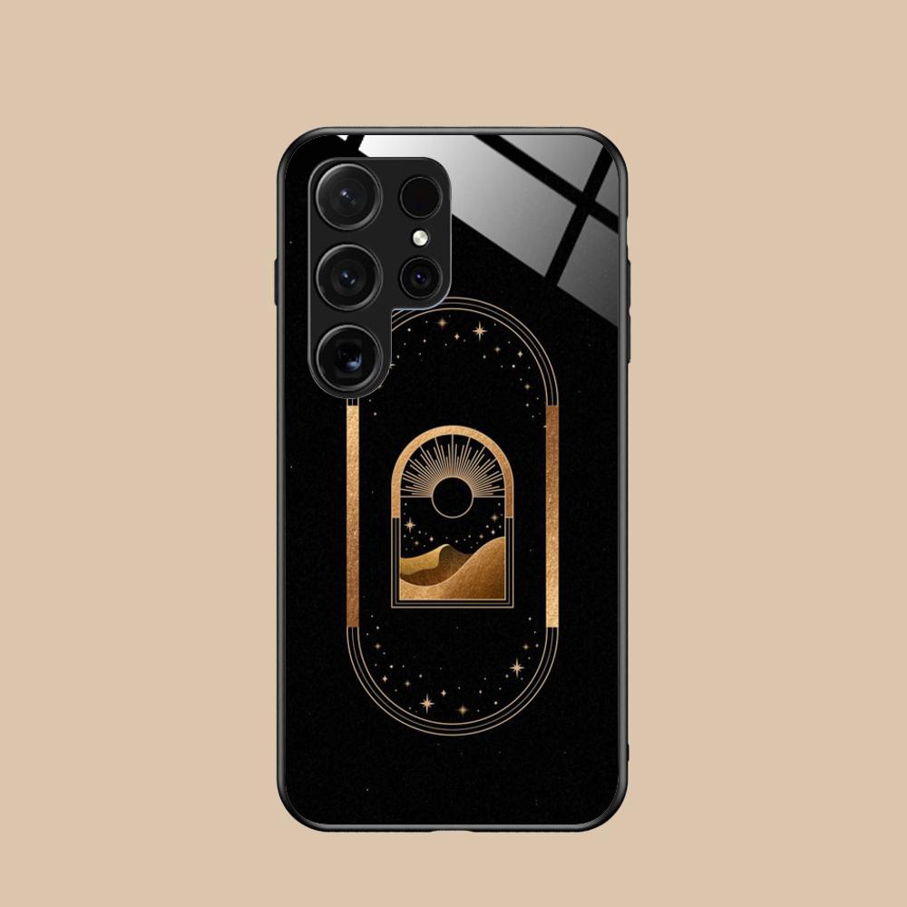Sun Moon Mobile Cell Phone Case for Samsung Galaxy A56 55 54 53 52 51 36 35 34 23 16 15 5G Glass Colorful Cover Pretty Luxury