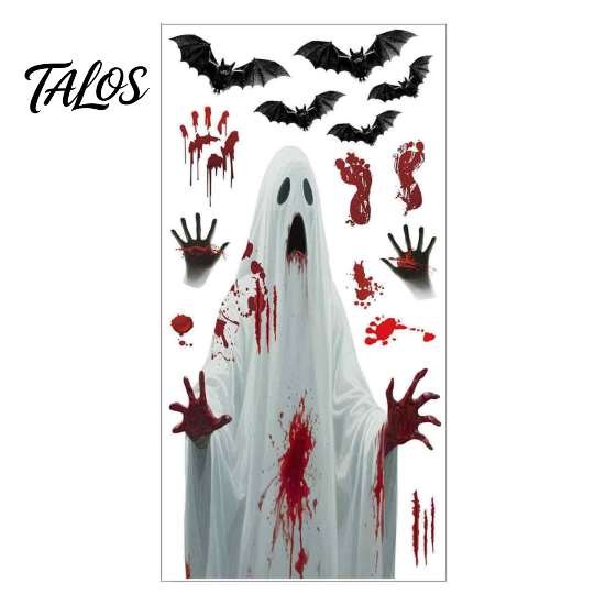 Removable Wall Decals for Kids Room Halloween Ghost Window Stickers, PVC Decals, Peel And Home Decor Stick Self-Adhesive Stickers Holiday Party