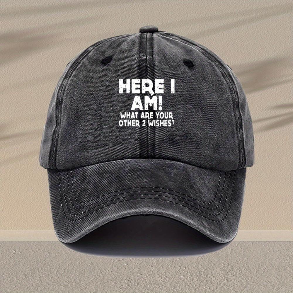 Vintage Washed Mens Baseball Cap with Letter Print Adjustable Washed Baseball Cap Casual Outdoor Hat Multiple Color Options 1pc