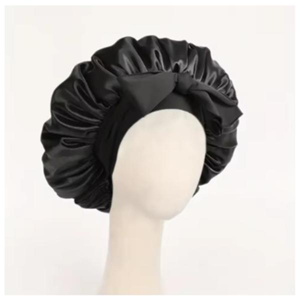 Satin Silk Hair Bonnet  Adjustable Tie Band  Sleep Bonnet for Women Men Unisex Protective Headwear