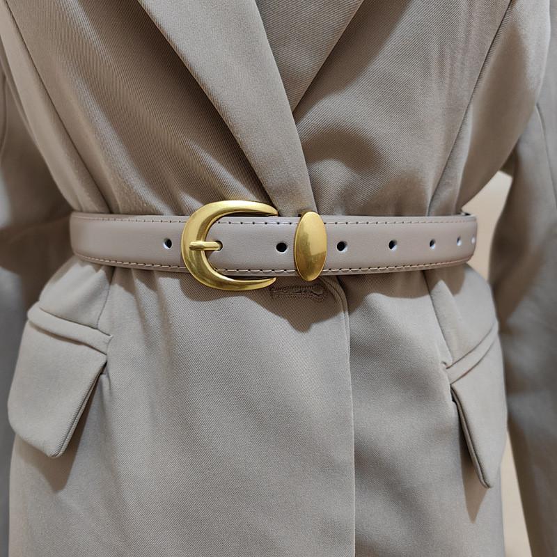 Womens Genuine Leather Belt With Alloy Buckle For Casual And Office Wear