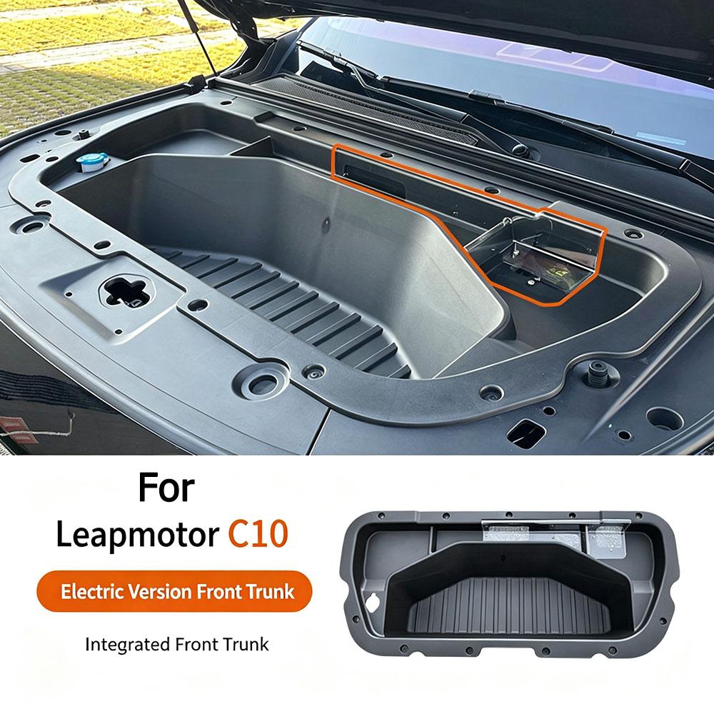 For Leapmotor C16/C10 EV 2024 2025 2026 2027 Front Trunk Storage Box Integrated With Leather pad Modification Accessories