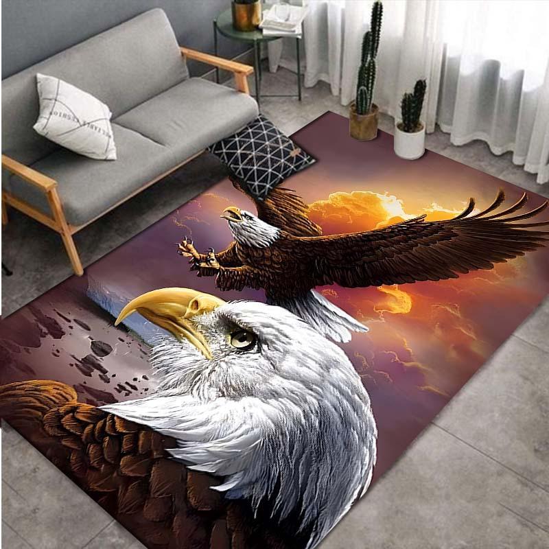 Majestic Eagle Sunset Rug for Elegant Homes | Wildlife Art Area Rugs | Luxury Living Room Decor Skid resistant carpet