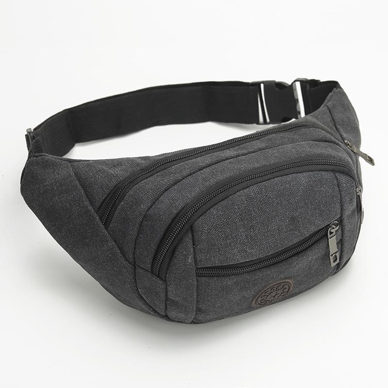 Men's Canvas Purse Leisure Outdoor Sports Waist Bag Multifunctional Mobile Phone Bag Cashier Chest Bag Leisure Wind Backpack.