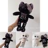 Cyberpunk Skeleton Cat Plush Toy With Glowing Night Face And Stylable Hair Soft Otter Fur Gift