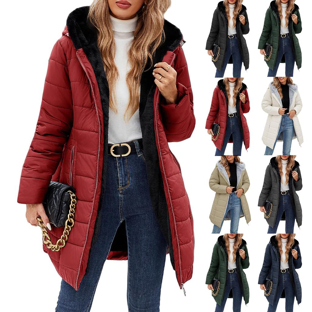 Women's Fashionable Coat Solid Color Long Sleeved Pocket Loose Button Plush Jacket