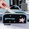 Cute Pencil Case Pouch With Handle Large Capacity Pen Box Holder Organizer For Office Workspace Supplies Desk Accessories