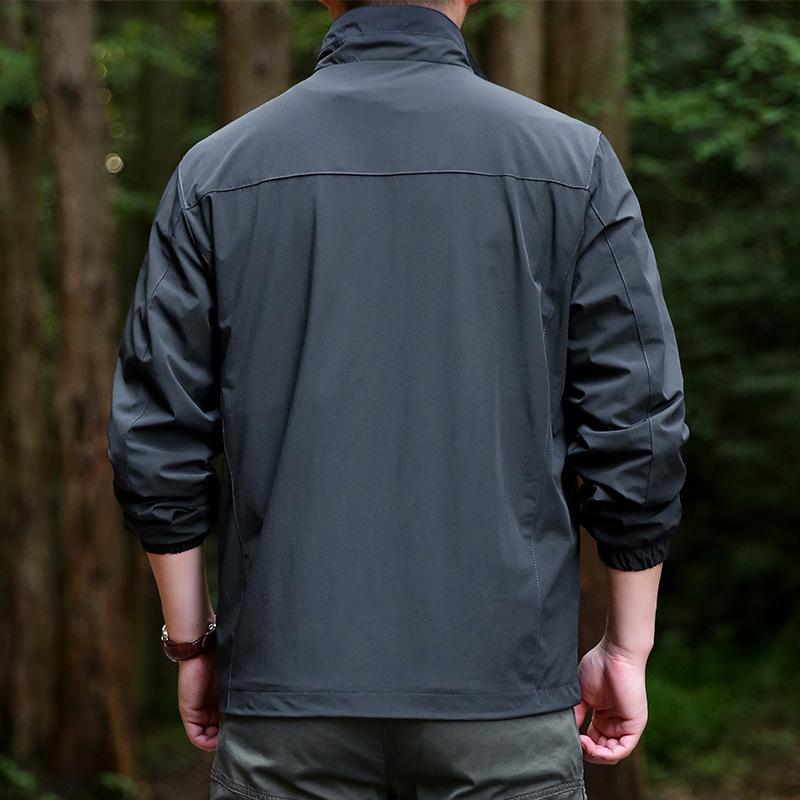 Autumn and Winter Men's Jacket Outdoor Windproof Casual Breathable Comfortable Simple Fashion Solid Color Trench Coat