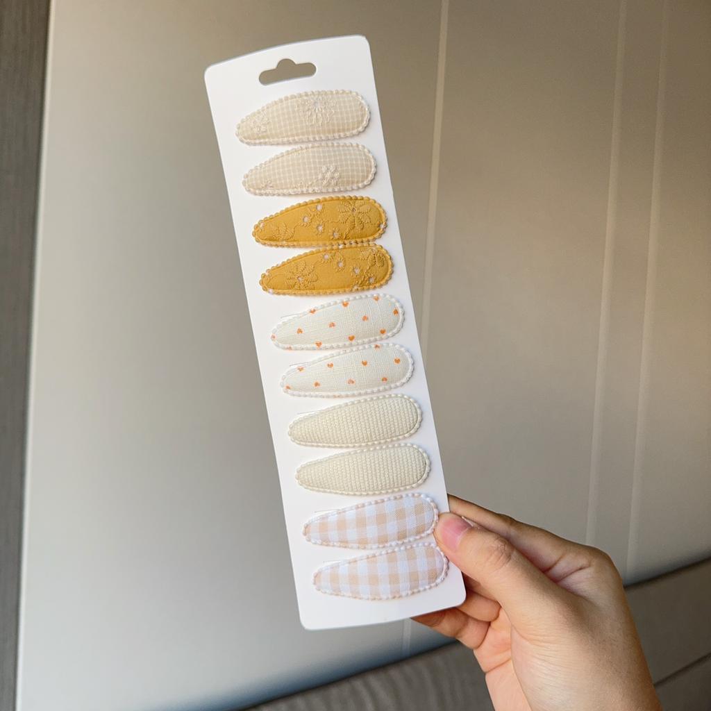 10Pcs/Lot Hair Accessories Girls Hairpin Print Solid Flowers Plaid Pattern Hair Clip Cute Powder Hairgrip New Children Headdress