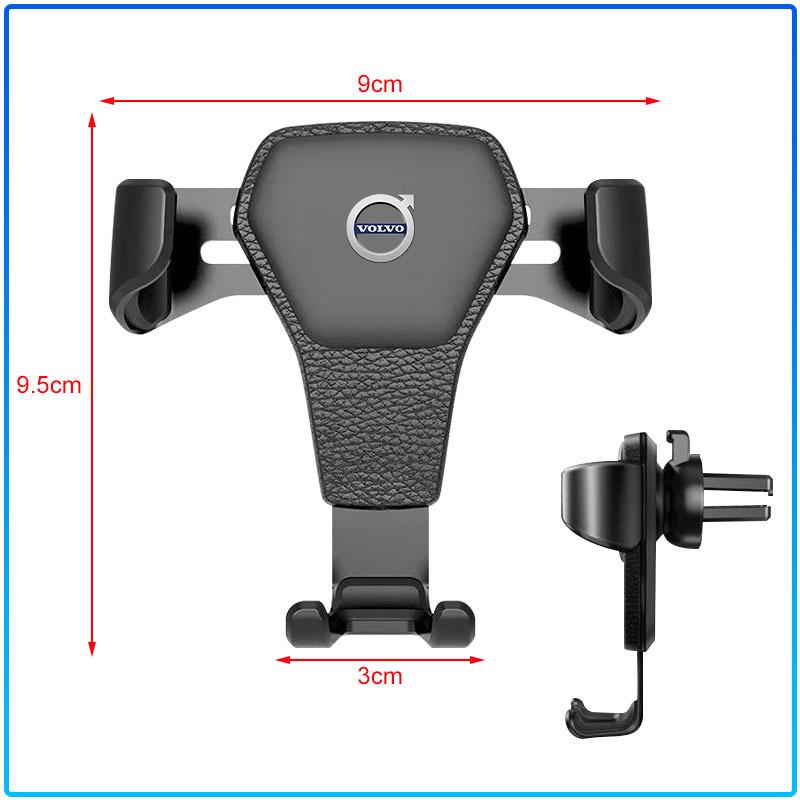 Car Badge Emblem Phone Holder Bracket Air Clip Mount Stand Accessories For Volvo 240 C70 S40 S50 S60 S70 S80 S90 V40 V50 V60 V90 XC40 XC60 XC90 Truck