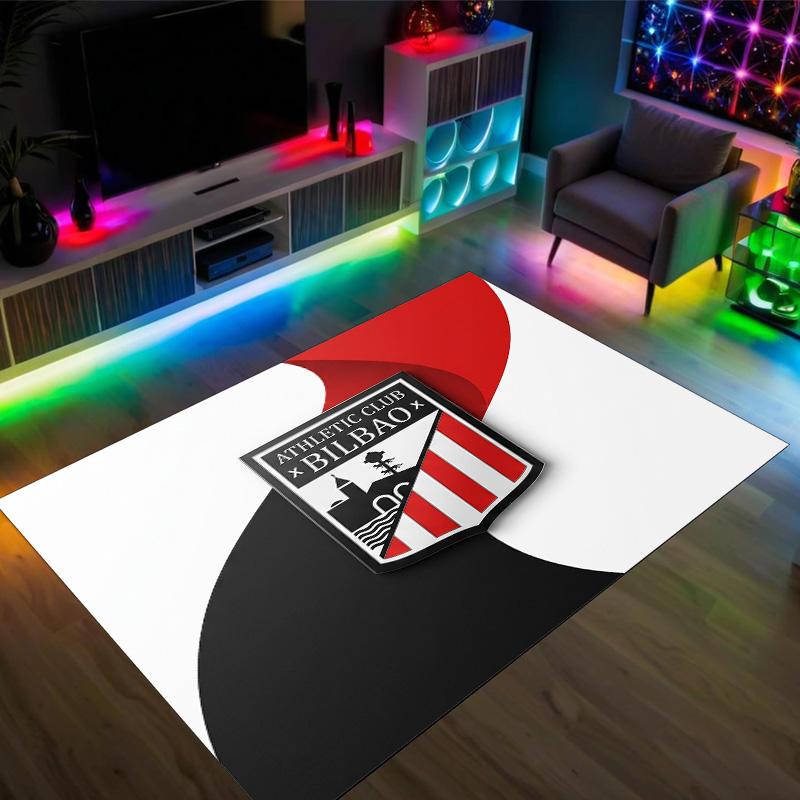 Athletic Bilbao Football Design Crystal Velvet Carpet Cozy Non?Slip Printed Rug For Bedroom Living Room Entrance