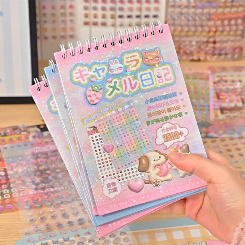 18Sheets/Book Cute Mini Desserts Cut Film Sticker Book Creative Handbook Diy Scrapbook Book Phone Decoration Collage Stationery