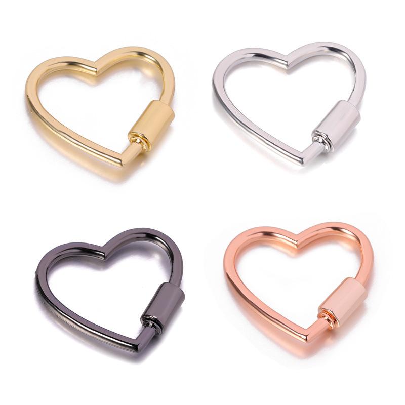 Metal Heart Shape Heart Shaped Opening Clasps Ring Keychain Dog Chain Connection Buckles Bag Lanyards Clip Hook Diy Accessories