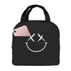 Bolsa de Almuerzo Aislante con Estampado de Sonrisas para la Escuela Impermeable Refrigerador Fiambrera Térmica Bolsas Tote para Comida para Mujeres Niños