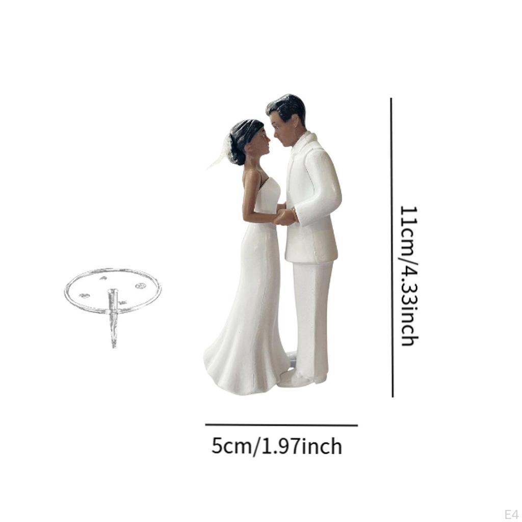 Wedding Cake Topper Bride Groom Figurine Simulation Keepsake Modern Ornament Decorative for