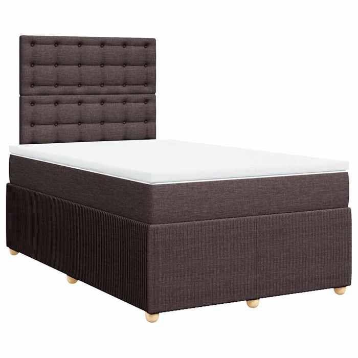 Maison Exclusive - Sommier à lattes de lit et matelas marron foncé 120x190cm tissu