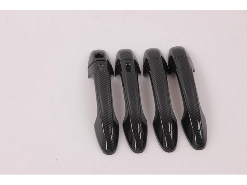 2019 Vios-ABS Black Carbon Fiber Smart Door Handle Decorative Trim