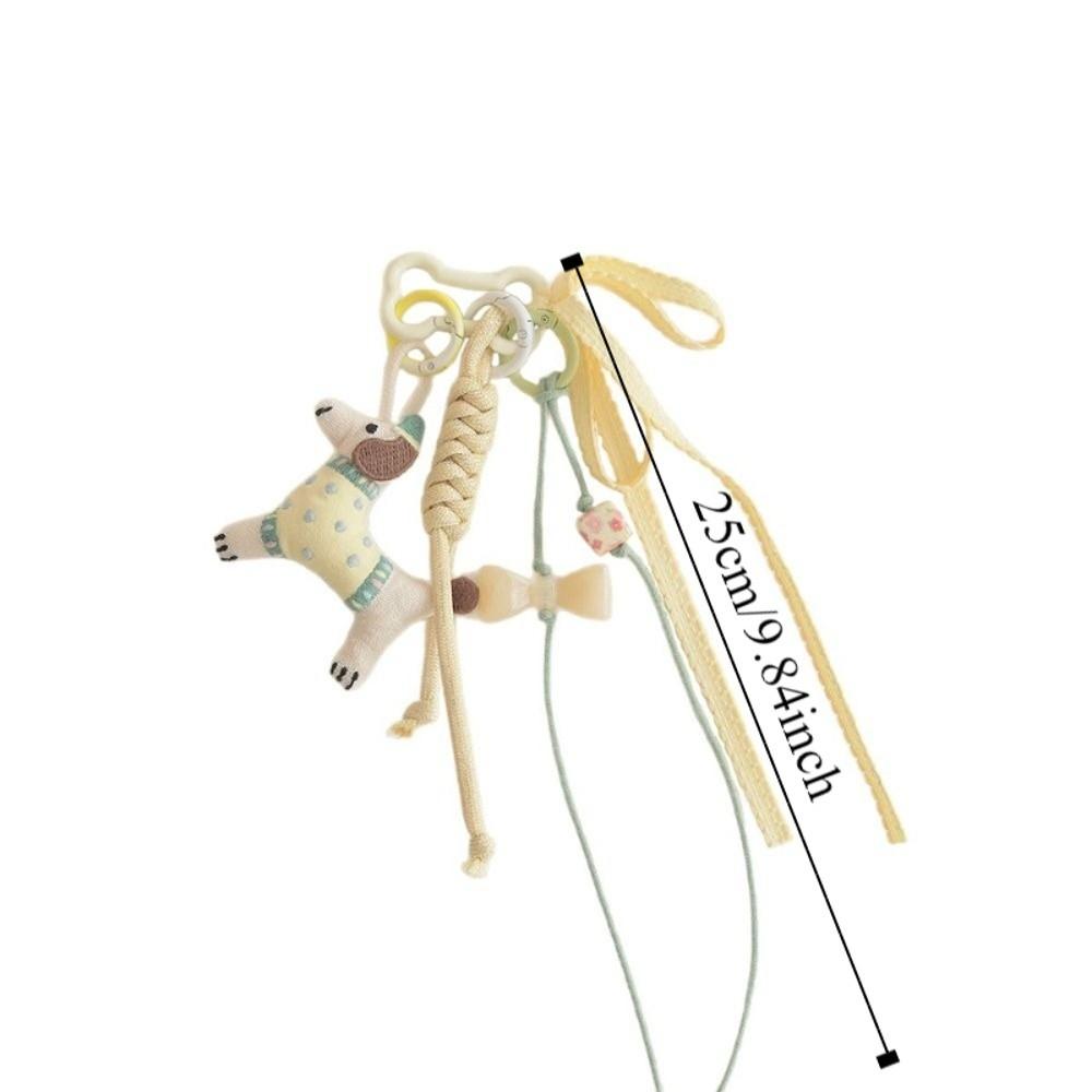 Handmaking Braided Rope Bag Pendant Polyester Fabric Animal Couple Keyring  Jewelry Accessories