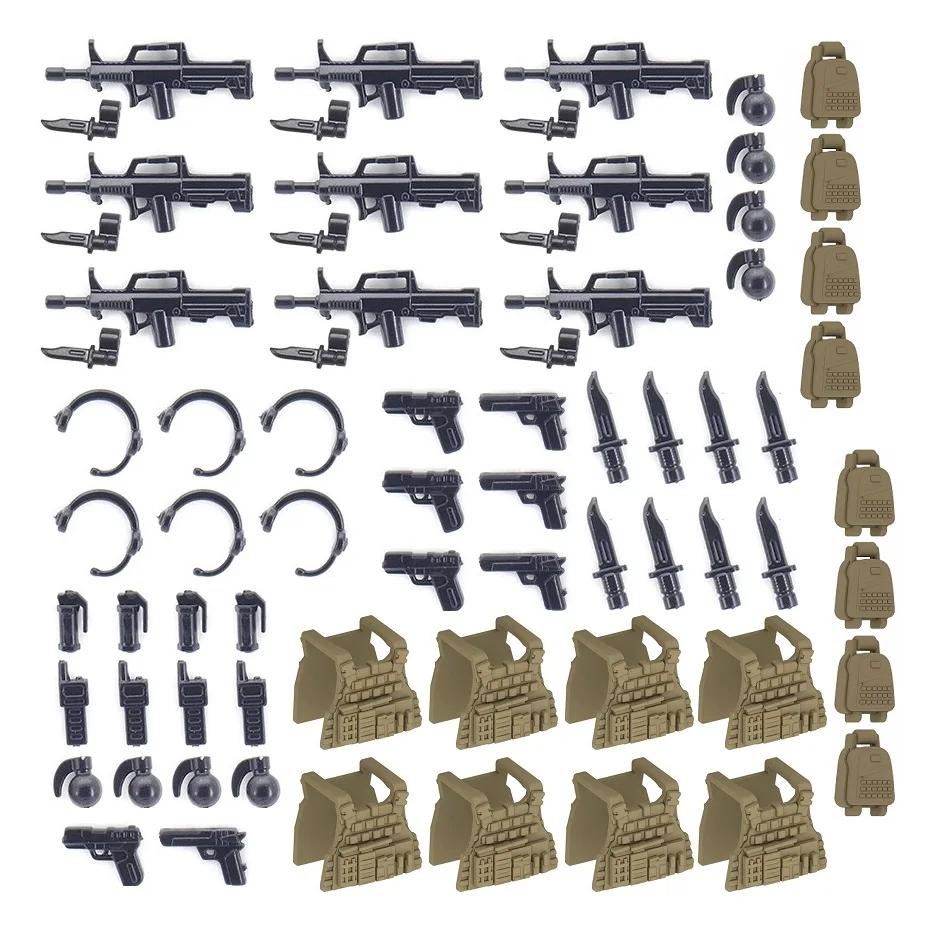 MOC Mini Action Figure Military Soldiers Weapons Accessories Tactical Kit Building Blocks Military Army Guns Parts Bricks Toys