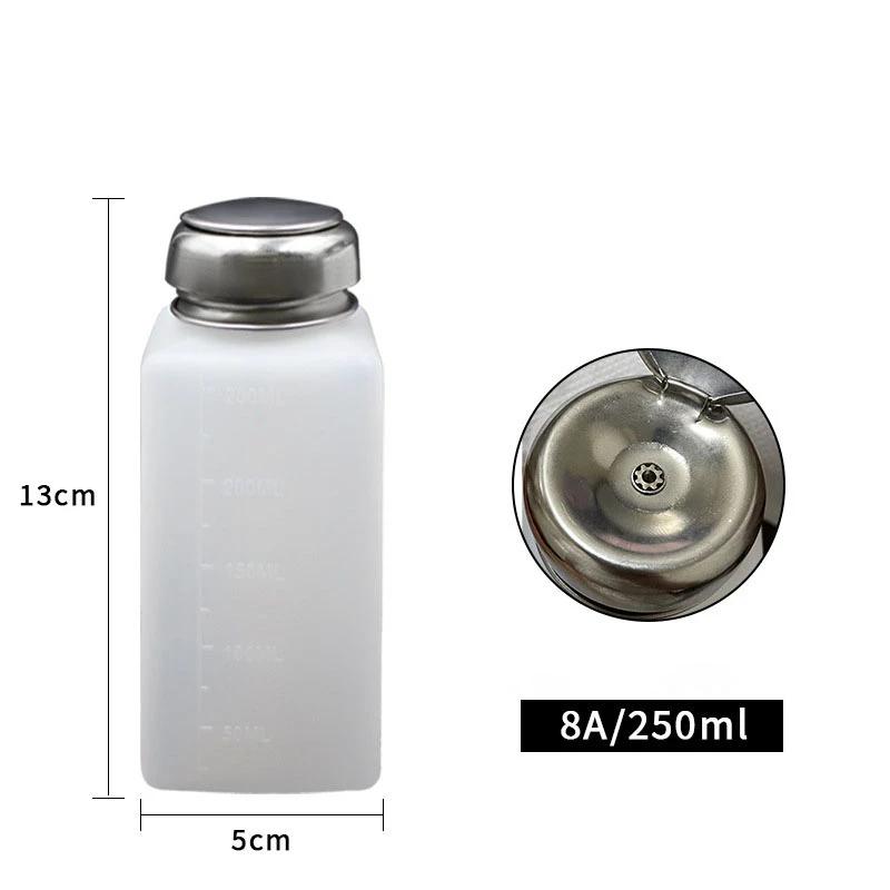 100-250ML Bottiglia Vuota con Pompa Liquido Alcolico Pressa Rimuovi Smalto Detergente Bottiglia Ricaricabile Dispenser Contenitore Manicure