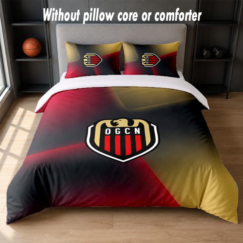 OGC Nice FC Design Bed Bedding Set 1 Duvet Cover + 2 Pillowcases Soft Breathable Household Bed Linens