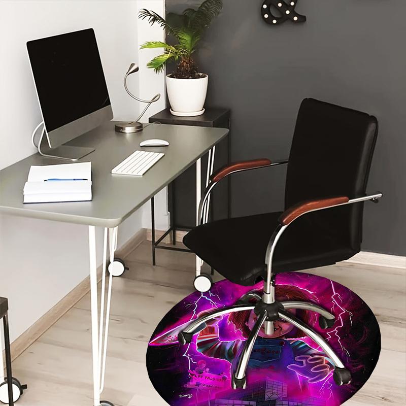 

1pc Chucky, horror Round carpet, Made of Polyester,Perfect for Decorating Office Chairs, Living Rooms,fplt309 80cm by 80cm