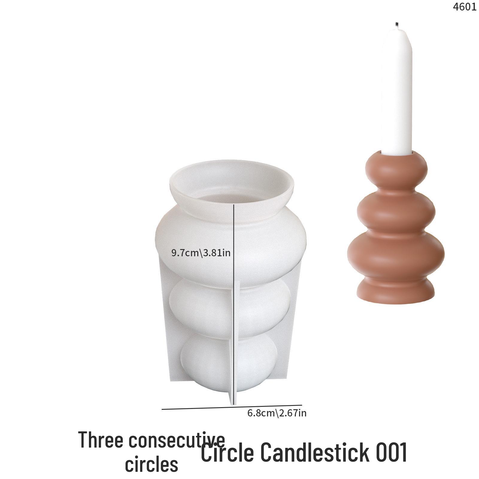 Poppy Stacked Ring Candle Holder Silicone Mold for Aroma Plaster Resin.