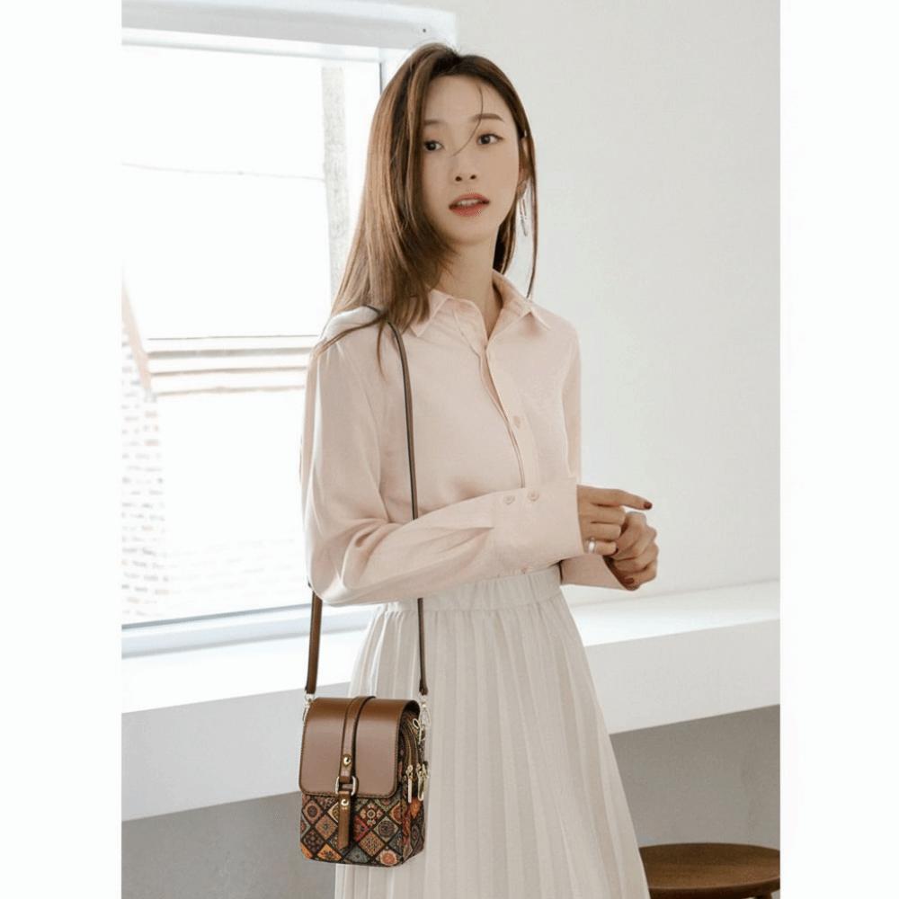 Bohemian Style Printed Phone Bag PU Leather Ethnic Style Single Shoulder Bag Luxury Versatile Crossbody Bag For Ladies