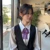 Women's Professional Floral Collar Accessory Set: Bow Tie for Bank, Postal, Flight Attendant, and Service Uniforms