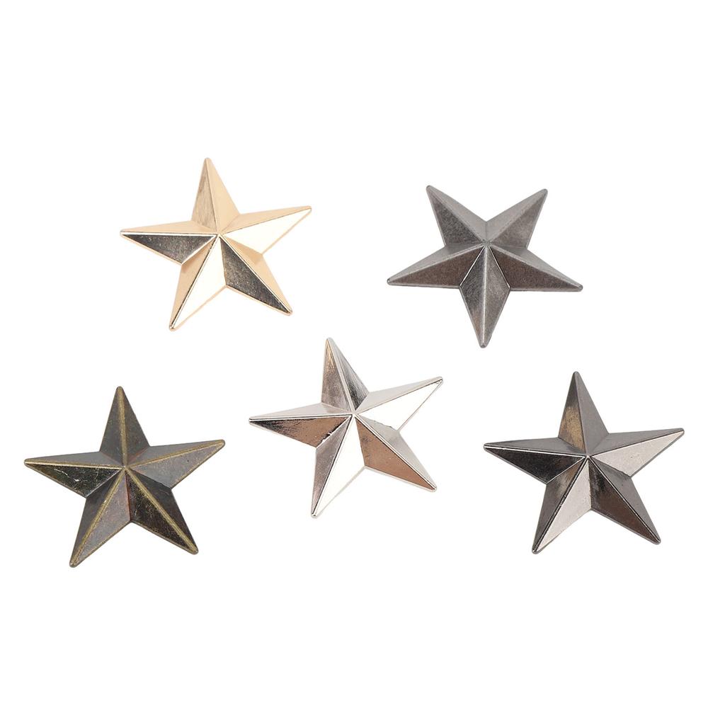 20 Set Stjärnlegeringsnitar 5-uddiga stjärnor Nitar Läderhantverksdekorationer 31mm Guld Silver Svart