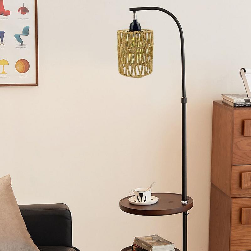 Bohemian Style Handwoven Home Decor Ceiling Lamp Woven Rattan Pendant Lamp Shade For Kitchen Dining Room Study Room Living Room