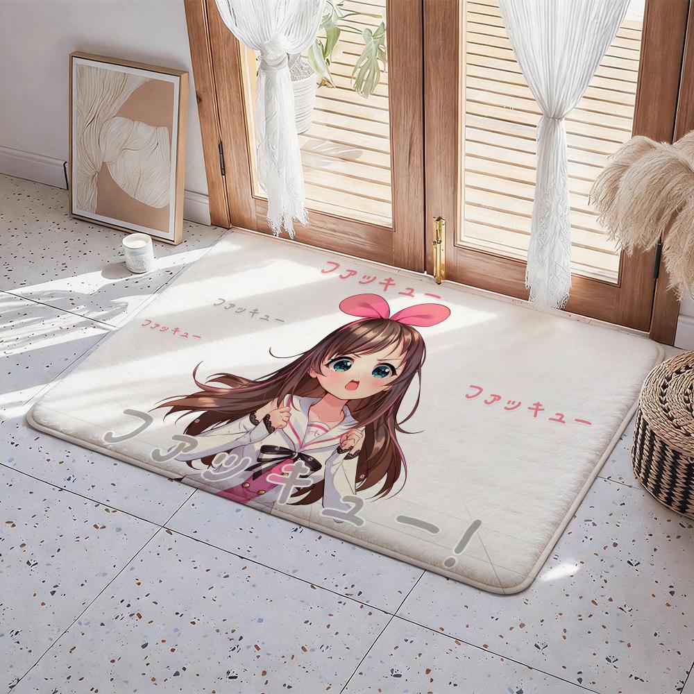 Character K Kizuna AI Floor Mat Eco Flannel Doormat Non Slip Odorless Indoor Floor Rug Soft Short Plush Home Mat
