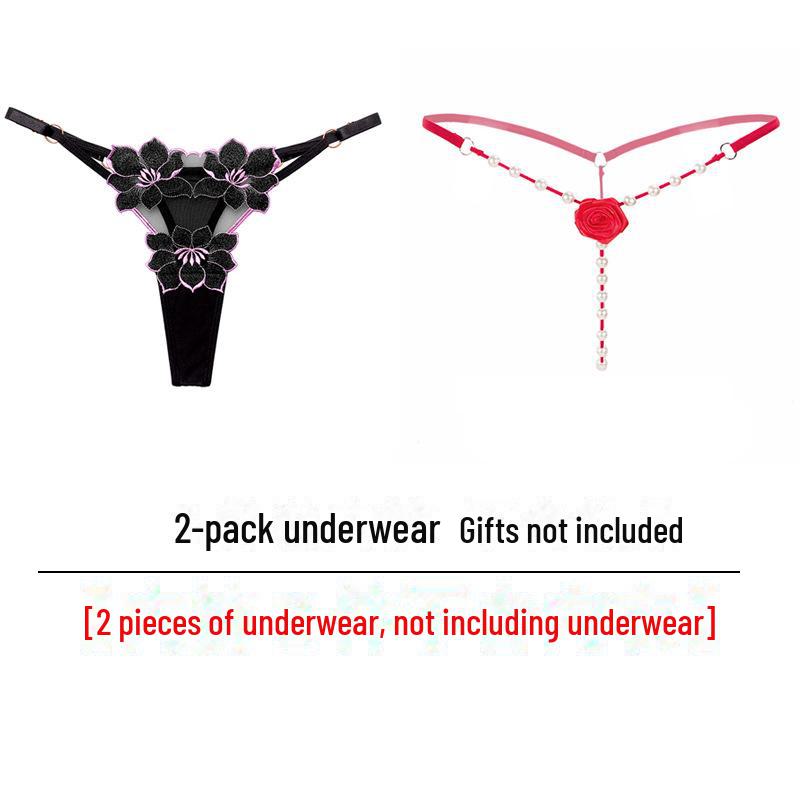 Large Sexy Lingerie Set: Tempting Thong with Pearl Massage & Open Crotch
