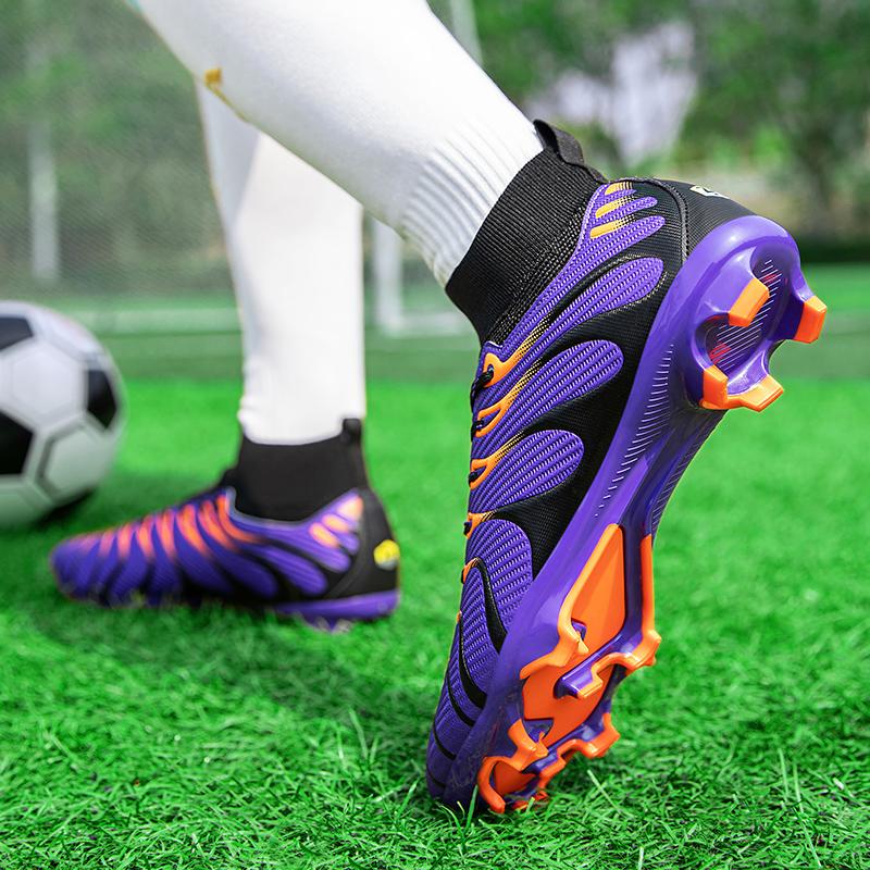 35-45 Men's High-top Large-scale Long Nail Football Shoes Non-slip and Wear-resistant TPR Artificial Corthiro Outdoor Children's Football Shoes