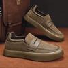 Fashion Outdoor Casual Leather Walking Vulcanize Shoes for Men Retro Sneakers Man Non-slip Soft Bottom Work Loafers Flat Bottom Footwear
