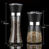 Premium Stainless Steel Pepper Grinder, Durable Glass Body, Adjustable Coarseness Handheld Spice Mill