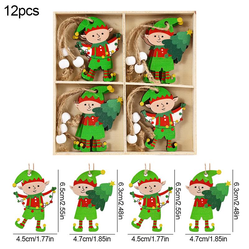 Christmas Wooden Pendants Gingerbread Man Gnomes Xmas Tree Hanging Oranment 2025 Noel Navidad Decorations for Home New Year Gift